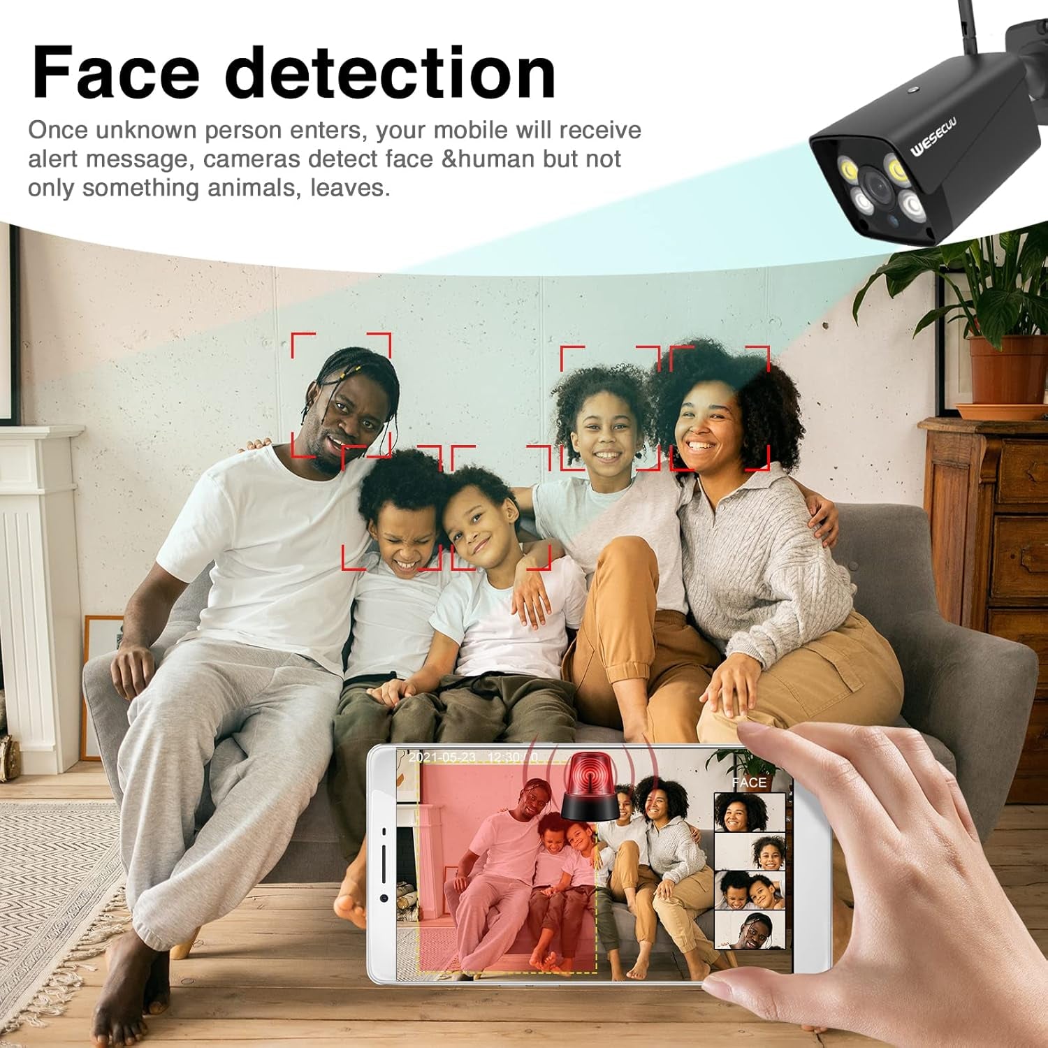 3MP Wireless Security Camera System, 4 Wireless Camera, 8CH 5MP NVR, Home Security Camera System with No Hard Drive, AI Human Detection, Floodlight, Color Night Vision, Audio, Outdoor, Indoor