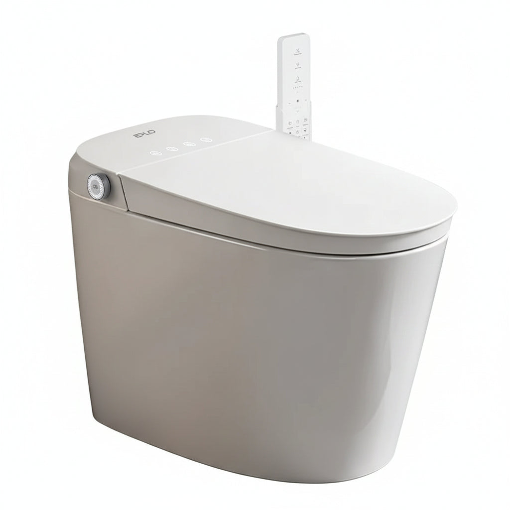 Smart Bidet Toilet Built in Tank,Comfortable Seat Height, Dual-Flush Elongated Toilet Bidet, Foot Sensor Flush/Open Seat Toilet U8Pro