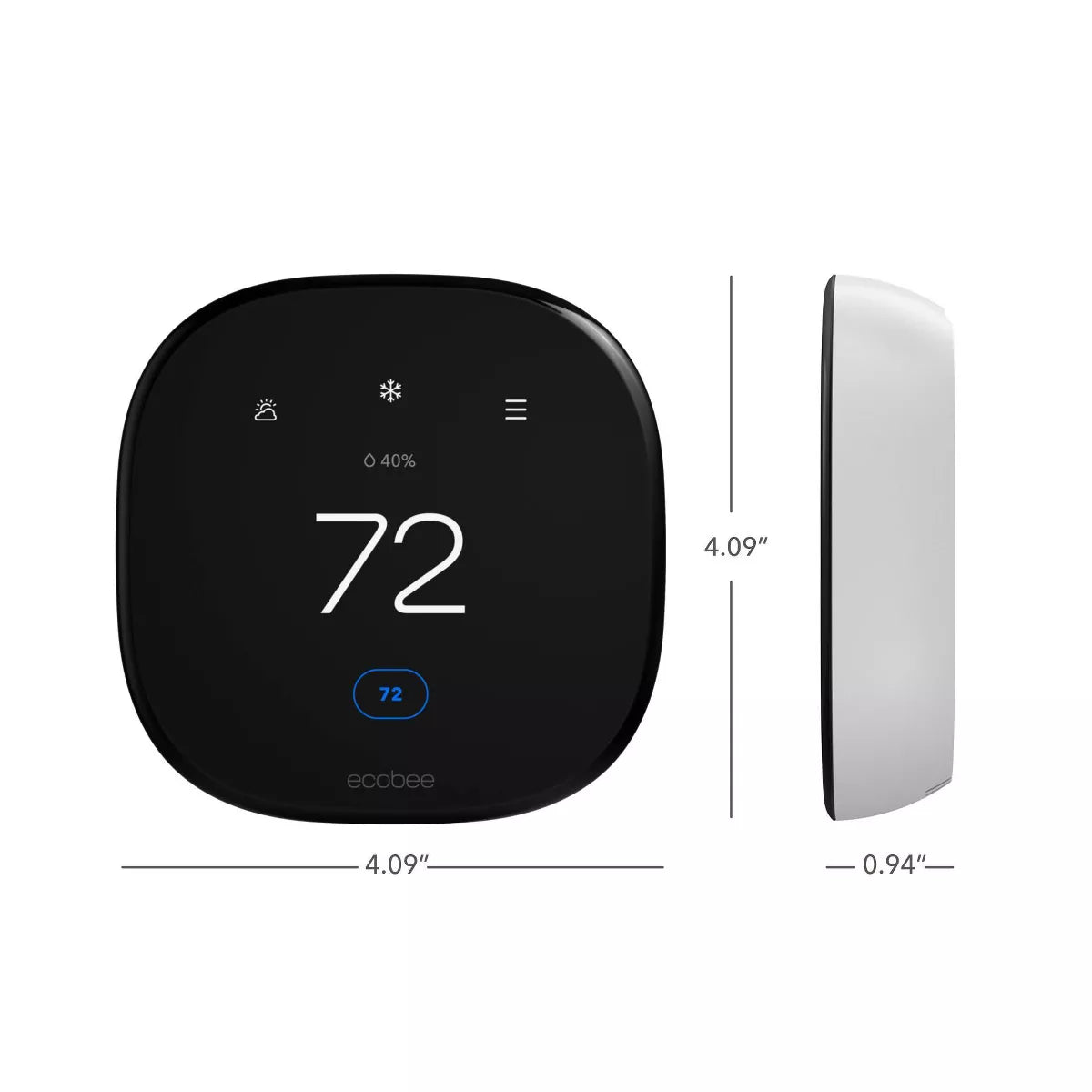 Ecobee Smart Thermostat Enhanced: Energy Star Certified, Compatible with Alexa & Google Assistant, 3-Year Warranty