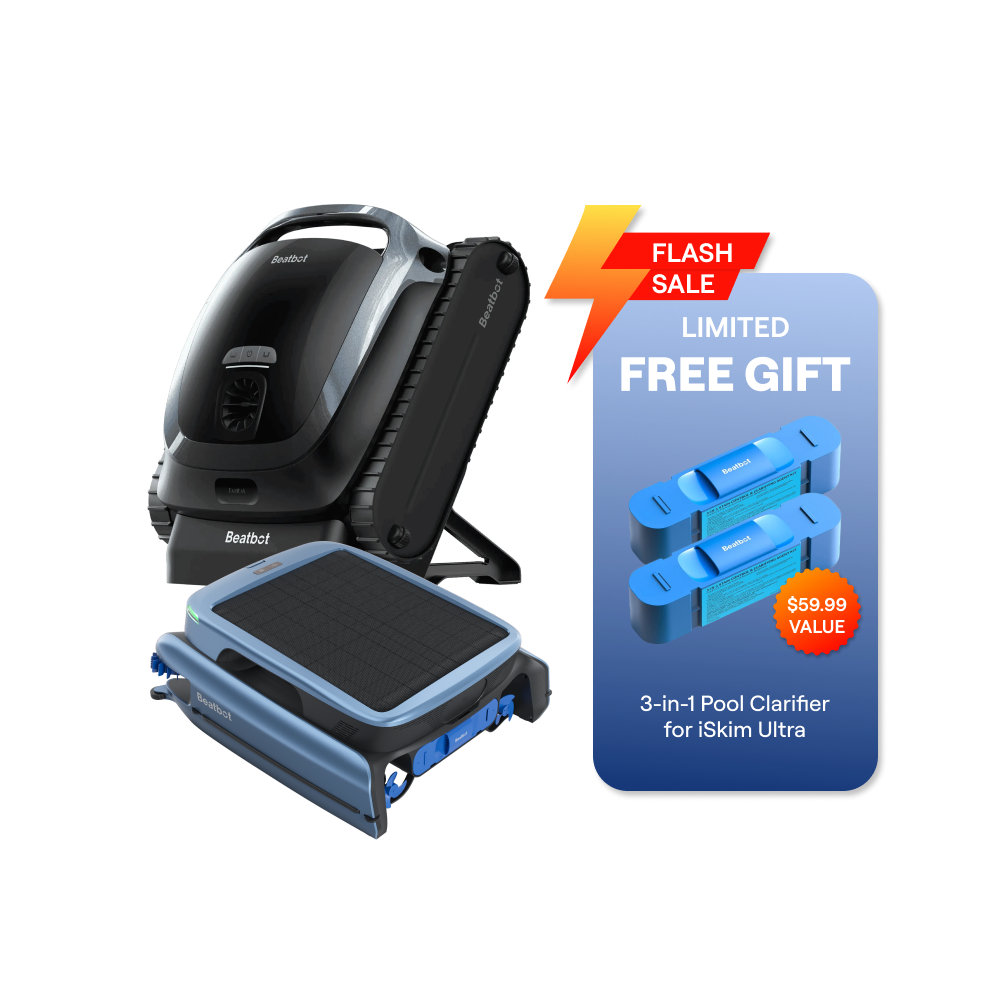 Beatbot AquaSense 2 Robotic Pool Cleaner + Beatbot iSkim Robotic Pool Skimmer