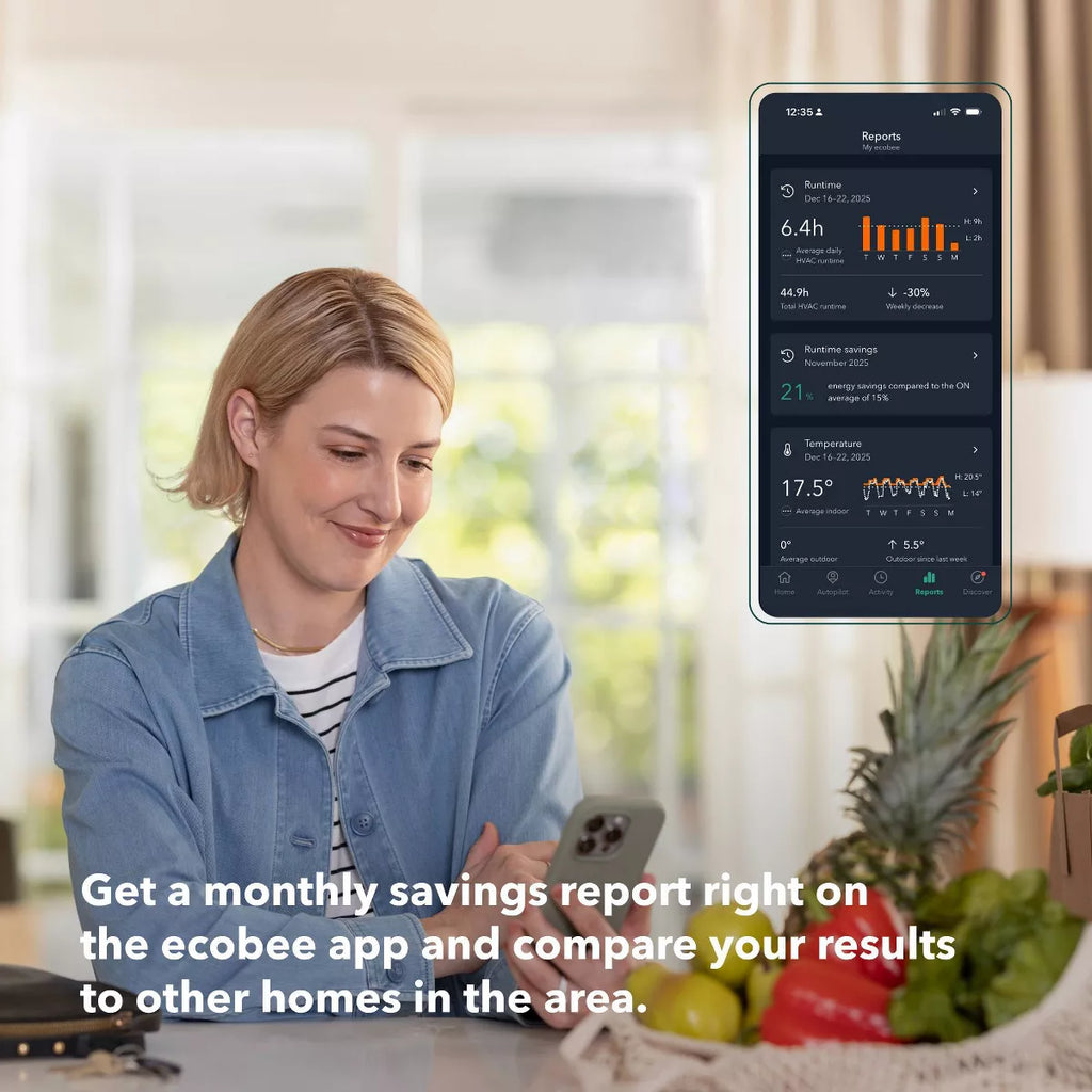 Ecobee Smart Thermostat Enhanced: Energy Star Certified, Compatible with Alexa & Google Assistant, 3-Year Warranty