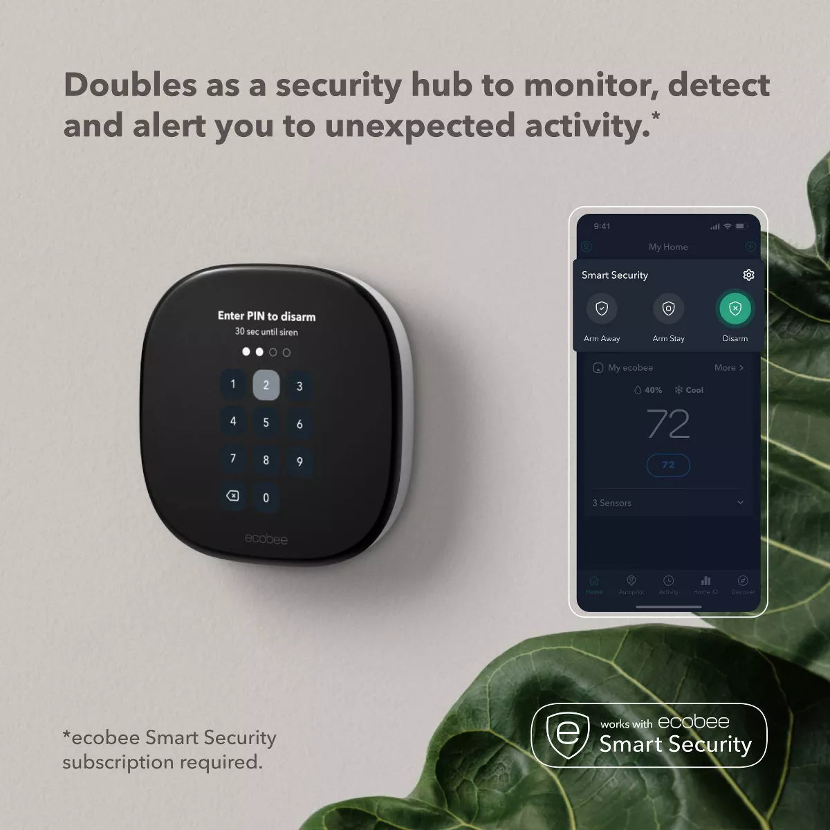 Ecobee Smart Thermostat Enhanced: Energy Star Certified, Compatible with Alexa & Google Assistant, 3-Year Warranty