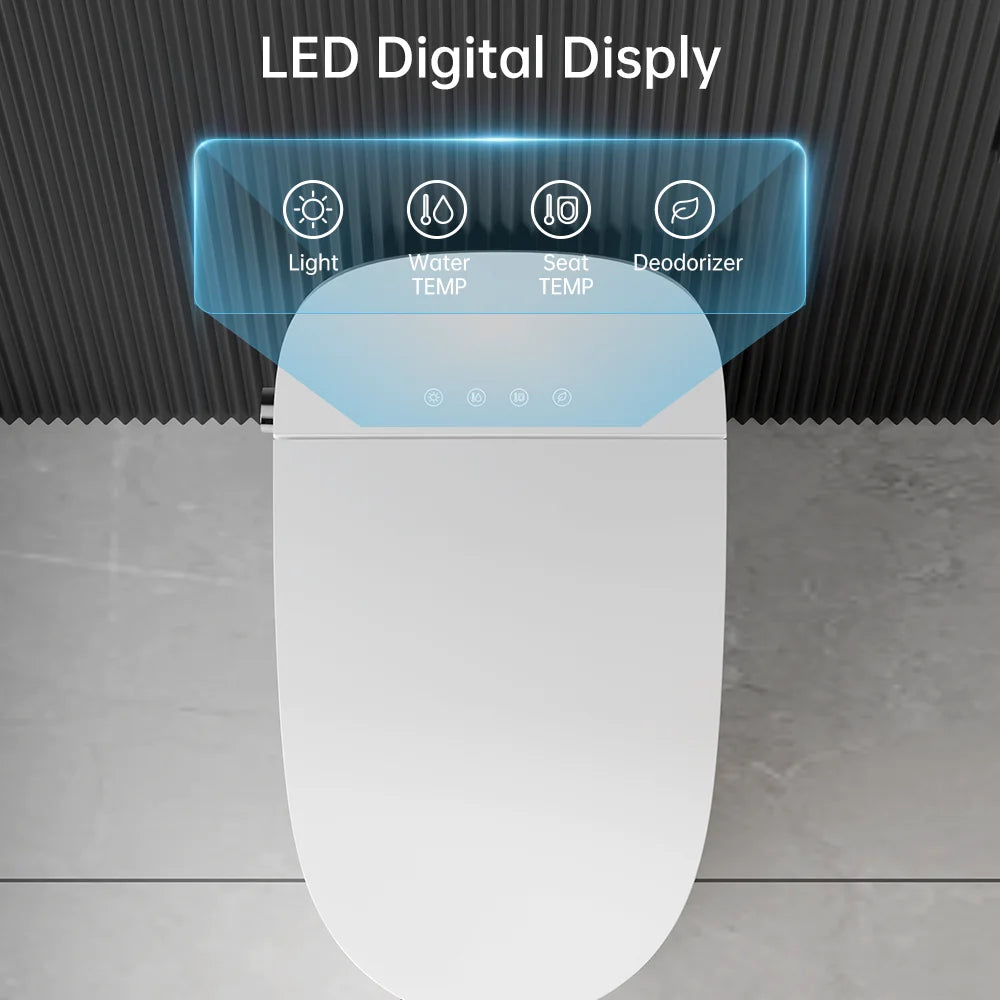 Smart Bidet Toilet Built in Tank,Comfortable Seat Height, Dual-Flush Elongated Toilet Bidet, Foot Sensor Flush/Open Seat Toilet U8Pro