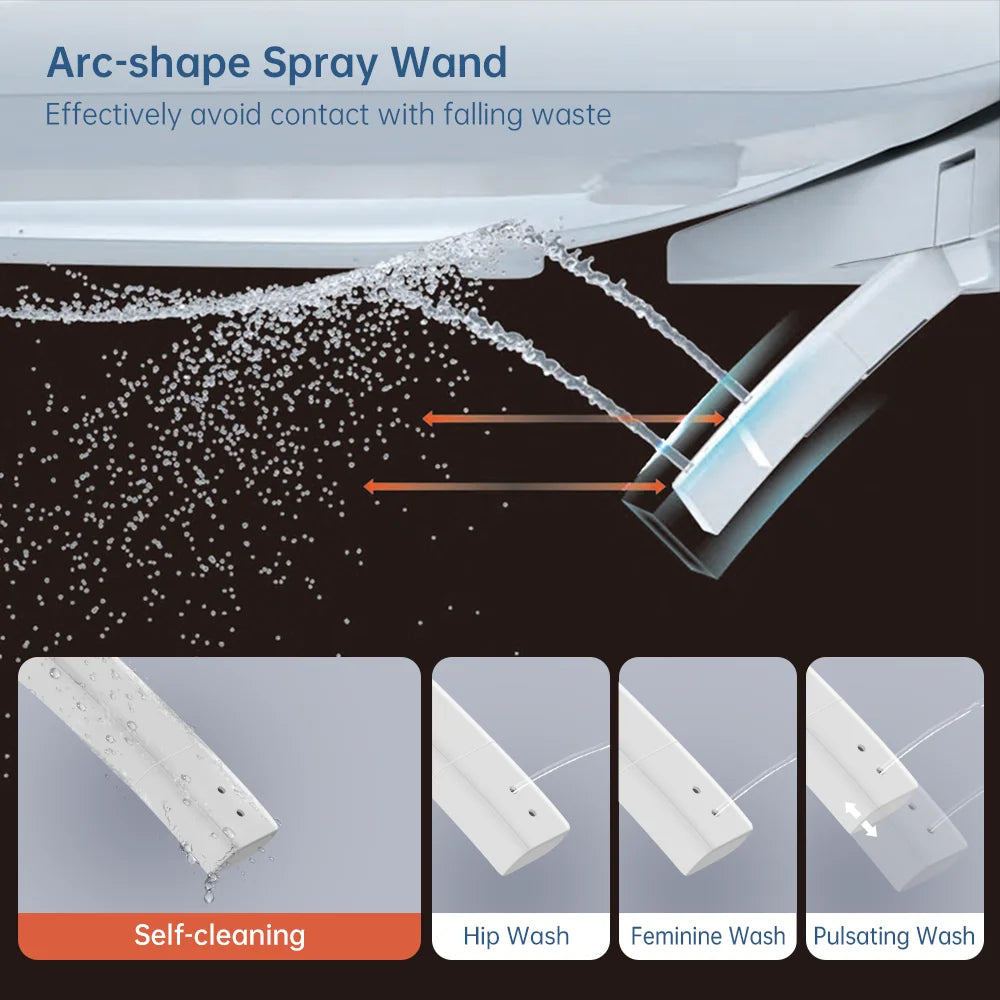 Smart Bidet Toilet Built in Tank,Comfortable Seat Height, Dual-Flush Elongated Toilet Bidet, Foot Sensor Flush/Open Seat Toilet U8Pro