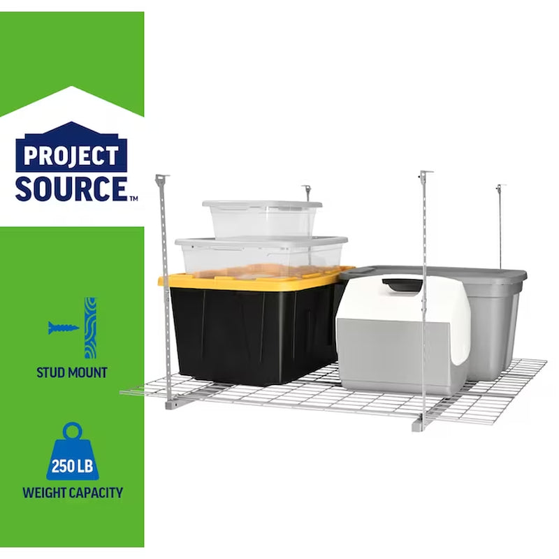 Adjustable Height Overhead Garage Storage 250-Lb in Gray Steel ( 48-In W X 42-In D )