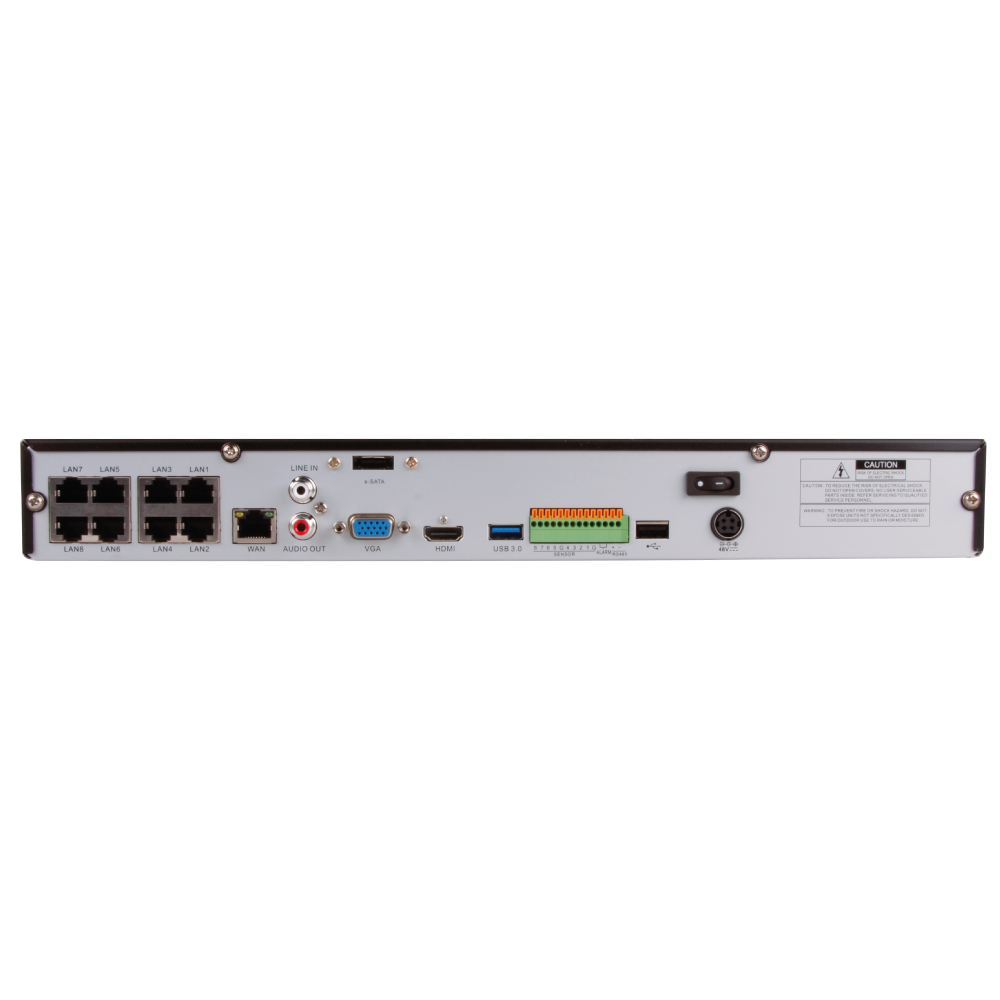 Bolide BN-NVR/8NX-S/NDAA 8-Channel NVR with 8-Port PoE and iPac AI