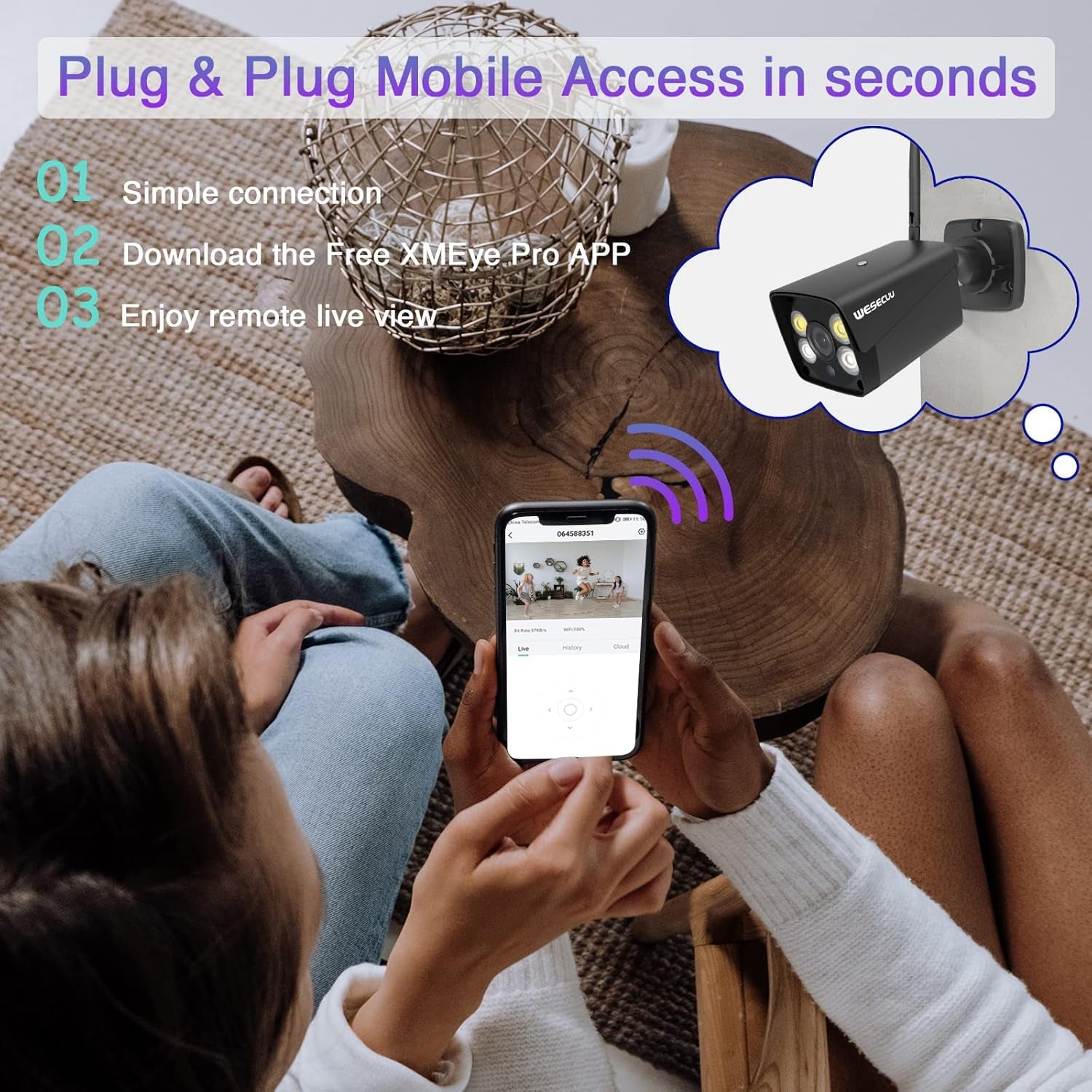 3MP Wireless Security Camera System, 4 Wireless Camera, 8CH 5MP NVR,  Home Security Camera System with No Hard Drive, AI Human Detection, Floodlight, Color Night Vision, Audio, Outdoor, Indoor