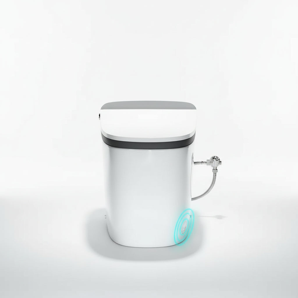 Elongated ADA Smart Toilet Bidet 1.28 GPF with Auto Open/Close – Grey