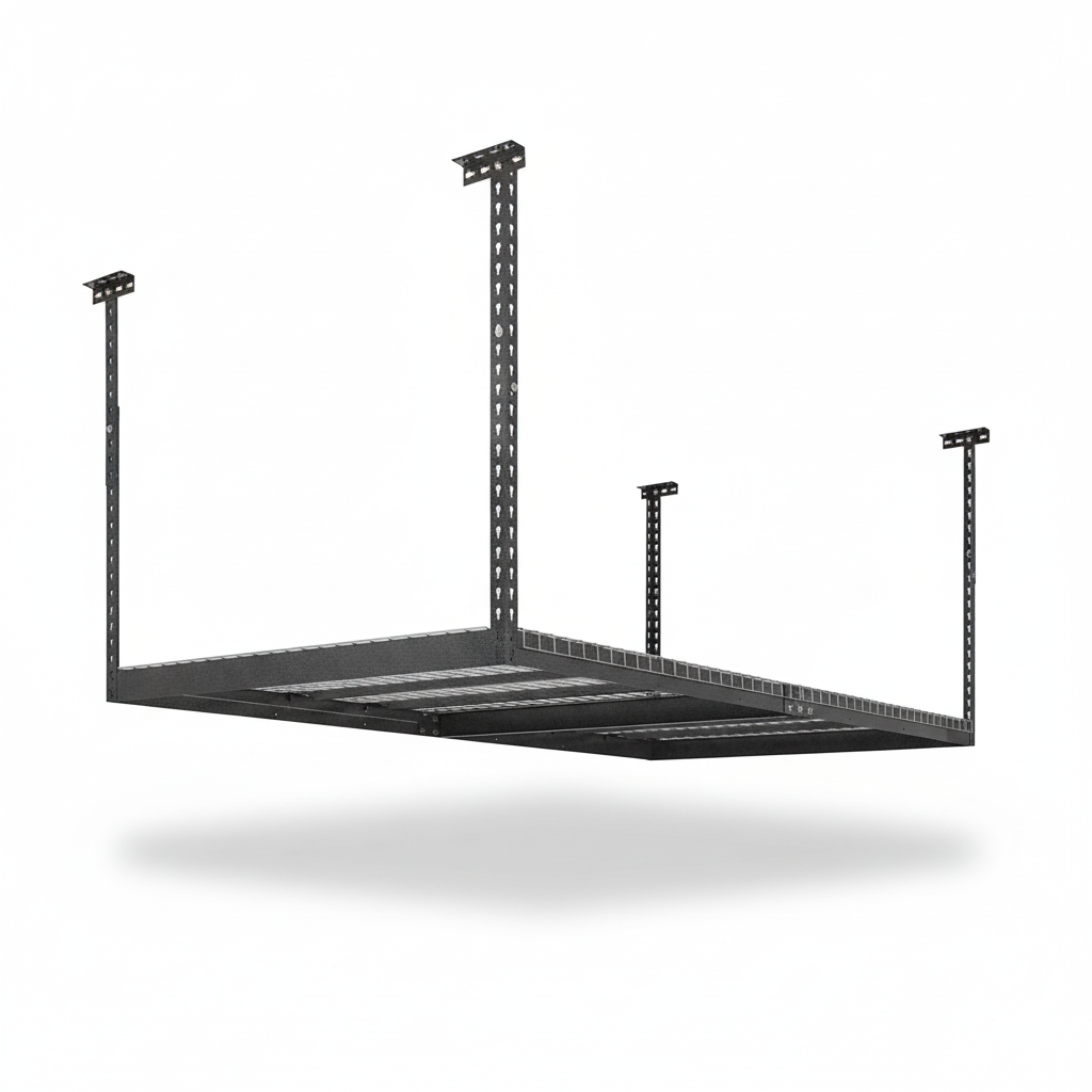 Versarac 4' x 8' Adjustable Overhead Storage Rack – 600 lb Ceiling-Mounted Steel