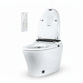 Luxury Dual Flush Smart Toilet Bidet - Auto Open/Close Lid, Instant Heated Seat and Warm Water, Adjustable Water Pressure and Foot-Kick Sensor with 3-User Memory Setting
